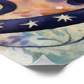 Kosmische Zwarte Kat Kunst Hemelse Kat Magische Ge Poster (Hoek)