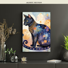 Kosmische Zwarte Kat Kunst Hemelse Kat Magische Ge