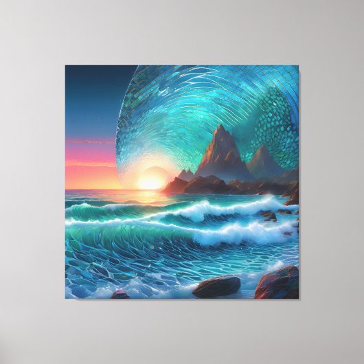 Kosmische zwellingen zeegezicht canvas afdruk (Voorkant)
