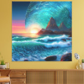 Kosmische zwellingen zeegezicht canvas afdruk (Insitu (Woonkamer))