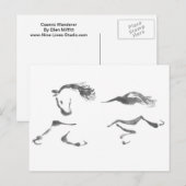 Kosmische Zwerver, Jaar sumi-E van het Paard Feestdagenkaart (Voorkant / Achterkant)