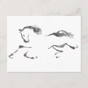 Kosmische Zwerver, Jaar sumi-E van het Paard Feestdagenkaart