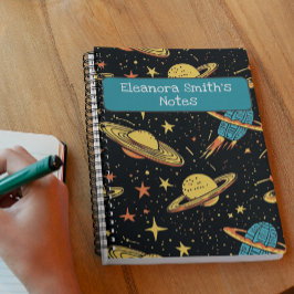 Kosmisches Abenteuer I Handgezeichneter Raum Notitieboek