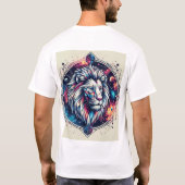 Kosmisches Geometrisch Leeuwembleem T-Shirt (Achterkant)