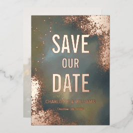 Kosmisches Glitzern Hombre  Foto-overlay Bewaar de Folie Uitnodiging