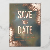 Kosmisches Glitzern Hombre Foto-overlay Bewaar de Folie Uitnodiging (Voorkant)