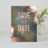 Kosmisches Glitzern Hombre Foto-overlay Bewaar de Folie Uitnodiging (Staand Voorkant)