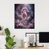 Kosmisches Zeepaardnevelrif Poster (Thuiskantoor)