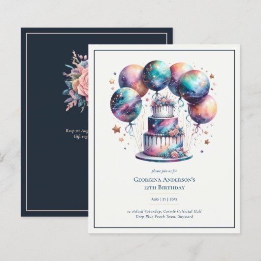 Kosmiske Celestial Galaxy Sterrennacht Navy VERJAA (Voorkant / Achterkant)