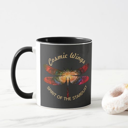 Kosmiske Libel • Galaxy Vleugels & Nevelsporen Mok (Met donut)