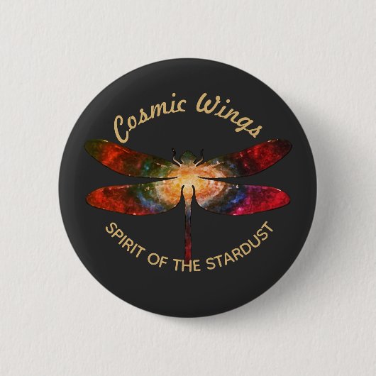 Kosmiske Libel • Galaxy Vleugels & Nevelsporen Ronde Button 5,7 Cm (Voorkant)