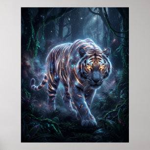 Kosmistische Tijgernevel Jungle Poster
