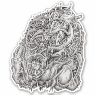 Kosmografisch hoofd, door Brian Benson Vinyl Stick Sticker
