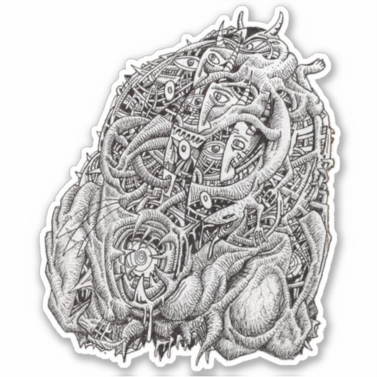 Kosmografisch hoofd, door Brian Benson Vinyl Stick Sticker (Voorkant)