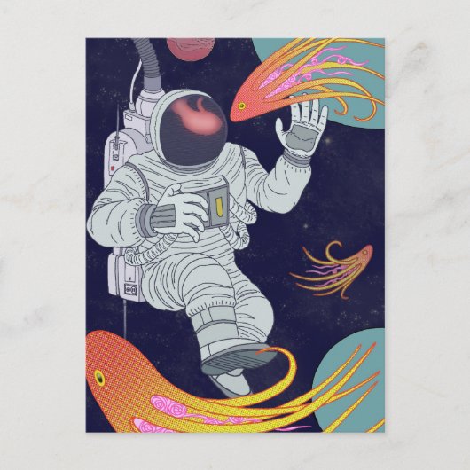 Kosmonaut Briefkaart (Voorkant)