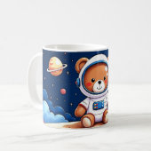 Kosmonaut Knuffelbeer Dromen Koffiemok (Voorkant links)