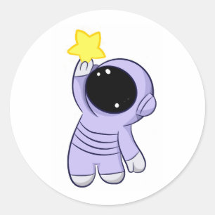 Kosmonaut met de ster ronde sticker