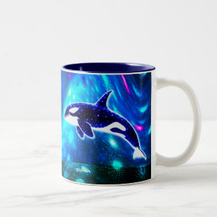 Kosmonautische Orka Tweekleurige Koffiemok
