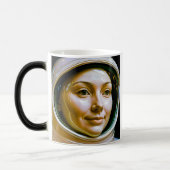 Kosmonautische vrouw magische mok (Links)