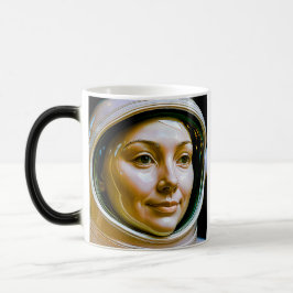 Kosmonautische vrouw magische mok