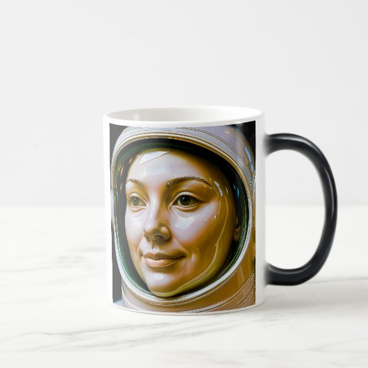 Kosmonautische vrouw magische mok (Rechts)