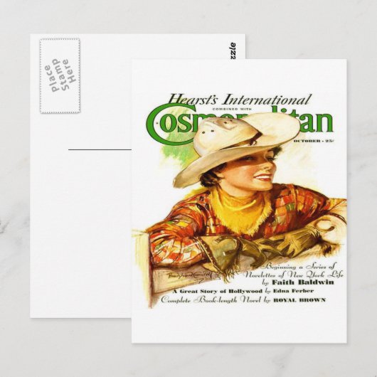  Kosmopolitan Magazine Hoesje (Cowgirl) Briefkaart (Voorkant / Achterkant)
