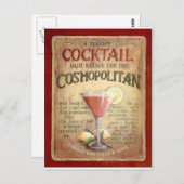 kosmopolitische cocktailrecept briefkaart (Voorkant / Achterkant)