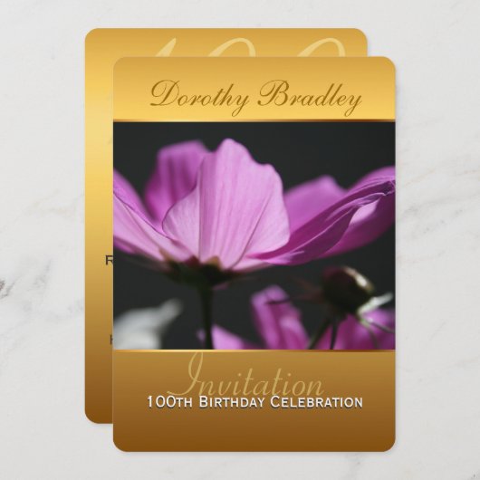 Kosmos 100e verjaardag viering aangepaste uitnodig kaart (Voorkant / Achterkant)