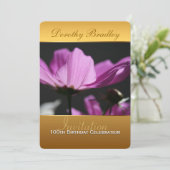 Kosmos 100e verjaardag viering aangepaste uitnodig kaart (Staand voorkant)