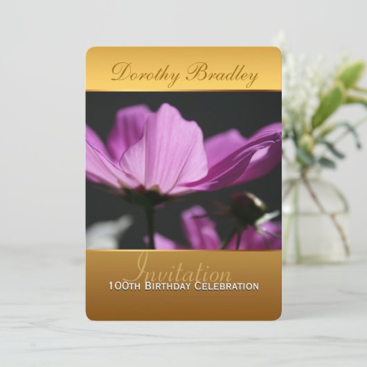 Kosmos 100e verjaardag viering aangepaste uitnodig kaart (Staand voorkant)