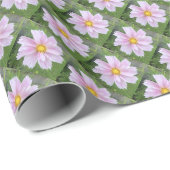 Kosmos - Bleek roze en groen - ECHO PRINT Cadeaupapier (Rol Hoek)