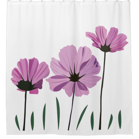 Kosmos Bloed Paarse ventilatorroze ventilator Douchegordijn (Voorkant)