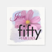 Kosmos Bloem op Blauwe Achtergrond 50 en Fabulous Servet (Voorkant)