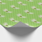 Kosmos bloem op poolstippen cadeaupapier (Hoek)