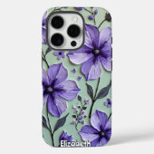 Kosmos Bloemen op een Blauw Canvas Case-Mate iPhone Case (Achterkant)