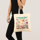 Kosmos Bloemen & Quote Tote Bag (Voorkant (product))