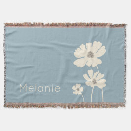 Kosmos Bloemen Silhouetten Moderne Bloemenmuur Deken