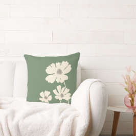 Kosmos Bloemen Silhouetten Moderne Bloemenmuur Kussen