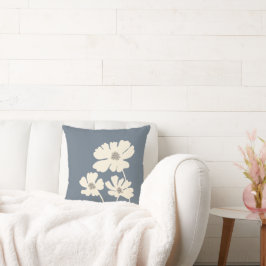 Kosmos Bloemen Silhouetten Moderne Bloemenmuur Kussen