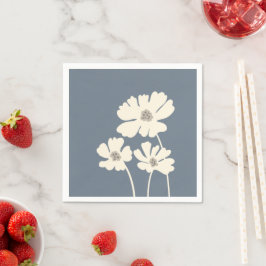 Kosmos Bloemen Silhouetten Moderne Bloemenmuur Servet