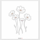 kosmos bloemontwerp - Minimalistische fijne lijn Sticker (Vel)