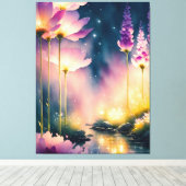 Kosmos bloesems kunstwerk canvas afdruk (Insitu (Houten vloer))