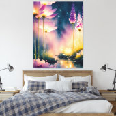 Kosmos bloesems kunstwerk canvas afdruk (Insitu (Slaapkamer))