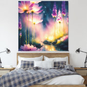 Kosmos bloesems kunstwerk canvas afdruk (Insitu (Slaapkamer))
