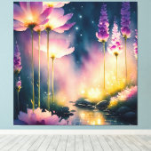 Kosmos bloesems kunstwerk canvas afdruk (Insitu (Houten vloer))