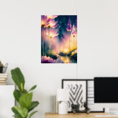 Kosmos bloesems kunstwerk poster (Thuiskantoor)