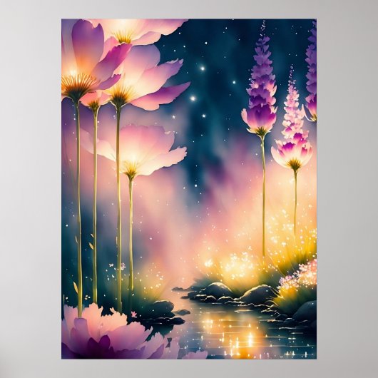 Kosmos bloesems kunstwerk poster (Voorkant)