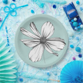 Kosmos Flower op Blauwgroen Papier Bord (Feest)