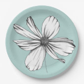 Kosmos Flower op Blauwgroen Papier Bord (Voorkant)