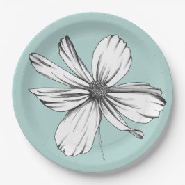 Kosmos Flower op Blauwgroen Papier Bord